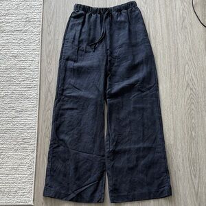 Aritzia Navy Linen Pants